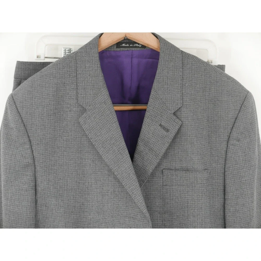 Paul Smith London 2 Piece Suit Gray Check Wool The Byard Slim Men's 39R 33x32